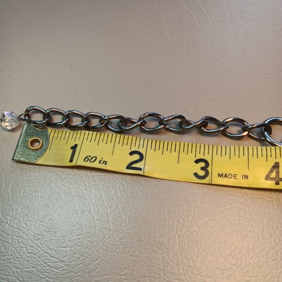 Chico's silver tone & gun metal tone AB coated bead & chain multi layer necklace - Picture 8 of 9